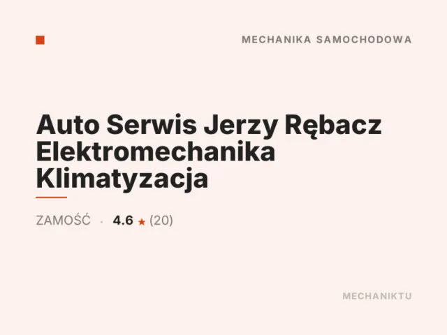 Auto Serwis Jerzy Rębacz Elektromechanika Klimatyzacja