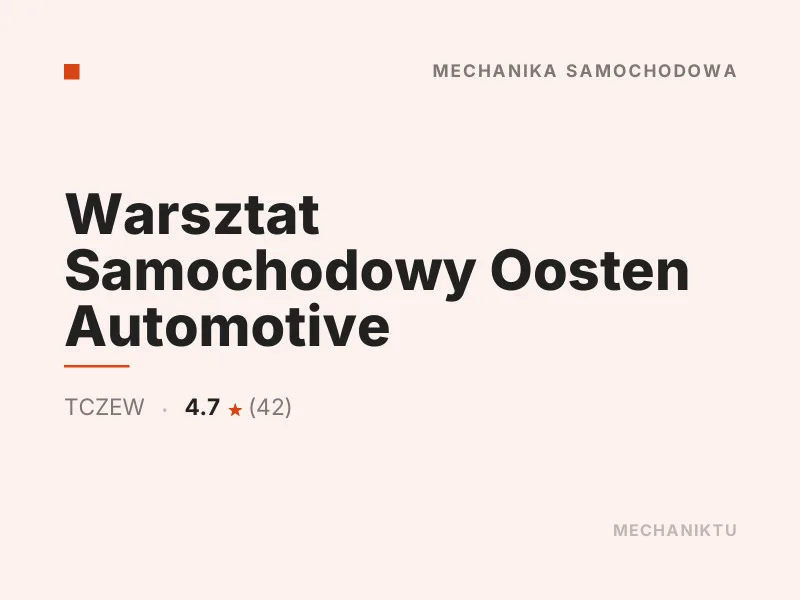 Warsztat Samochodowy Oosten Automotive Diagnostyka komputerowa OBD Tczew