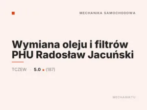 Wymiana oleju i filtrów PHU Radosław Jacuński