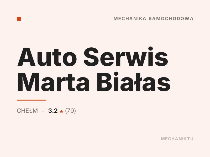 Auto Serwis Marta Białas Diagnostyka komputerowa OBD Chełm