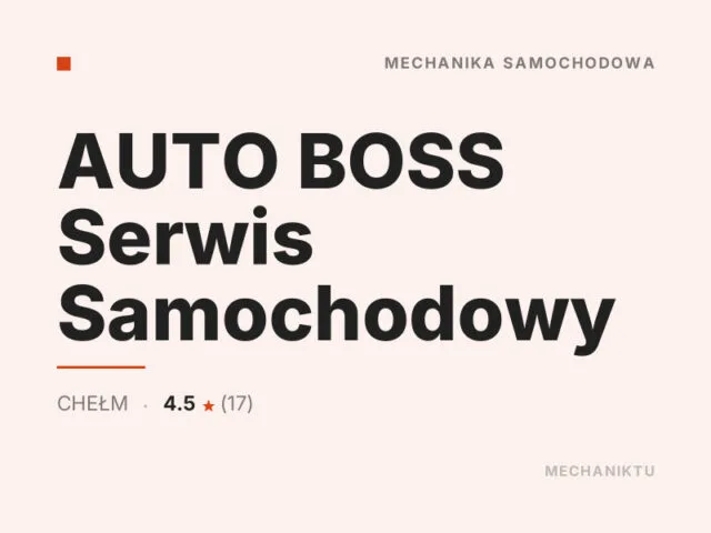 AUTO BOSS Serwis Samochodowy