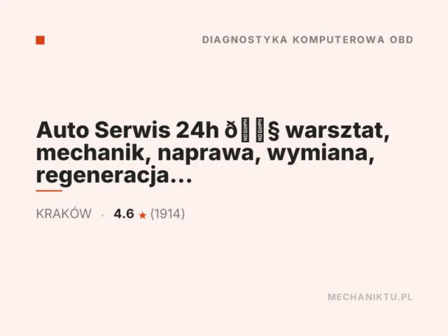 Auto Serwis 24h 🔧 warsztat, mechanik, naprawa, wymiana, regeneracja silników