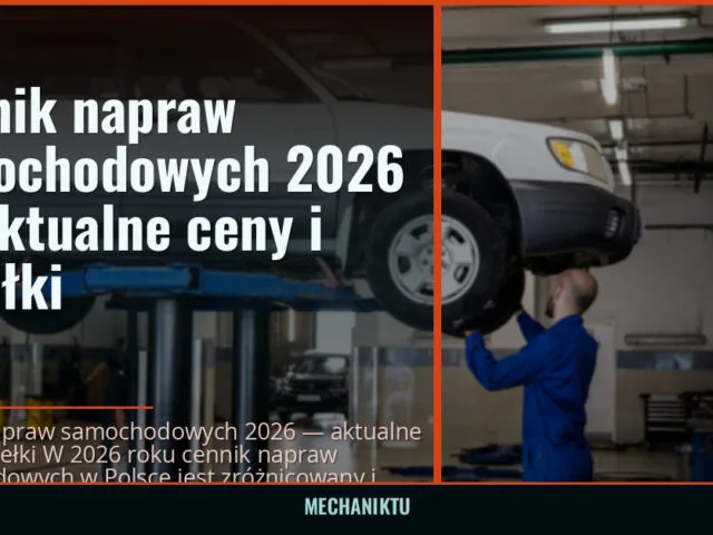 Cennik napraw samochodowych 2026 — aktualne ceny i widełki — mechaniktu.pl