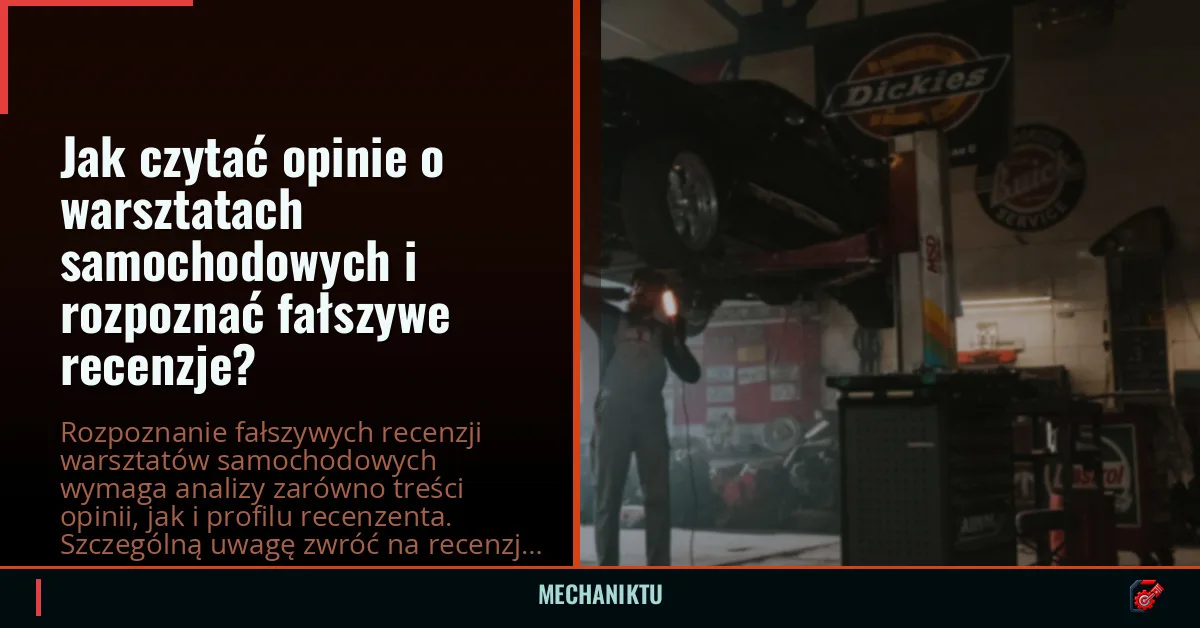 Jak czytać opinie o warsztatach samochodowych i rozpoznać fałszywe recenzje?