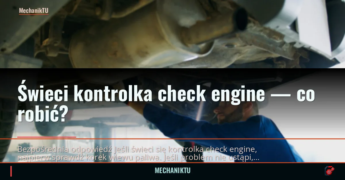 Świeci kontrolka check engine — co robić?