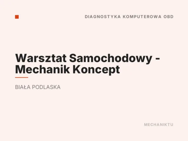 Warsztat Samochodowy – Mechanik Koncept