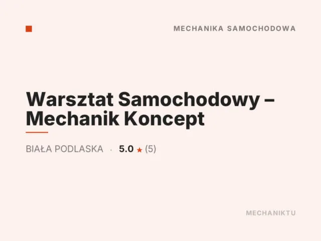 Warsztat Samochodowy – Mechanik Koncept