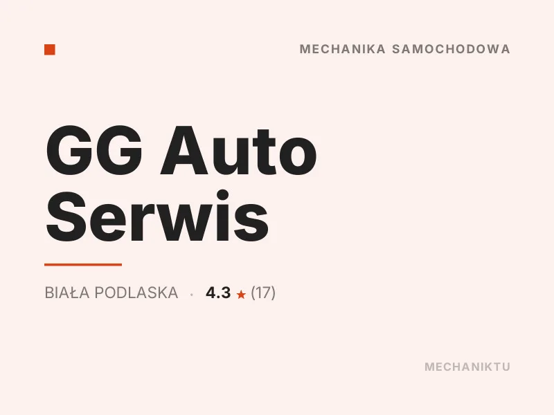 GG Auto Serwis Diagnostyka komputerowa OBD Biała Podlaska
