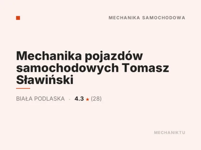Mechanika pojazdów samochodowych Tomasz Sławiński