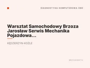 Warsztat Samochodowy Brzoza Jarosław Serwis Mechanika Pojazdowa i Klimatyzacja Konserwacja Kędzierzyn-Koźle