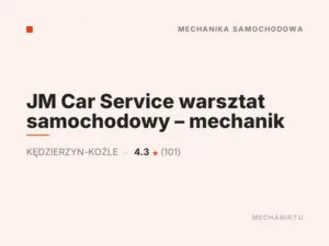 JM Car Service warsztat samochodowy – mechanik