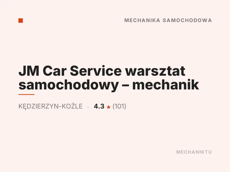 JM Car Service warsztat samochodowy mechanik diagnostyka komputerowa OBD Kędzierzyn-Koźle