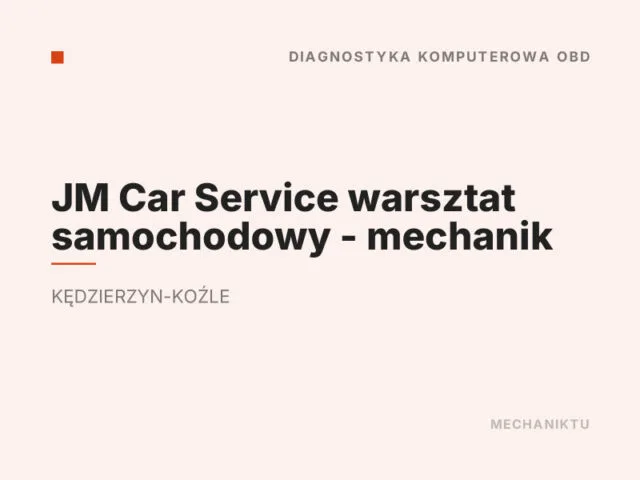 JM Car Service warsztat samochodowy – mechanik