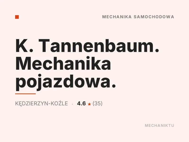 K. Tannenbaum Diagnostyka komputerowa OBD Kędzierzyn-Koźle