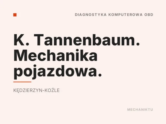 K. Tannenbaum. Mechanika pojazdowa.