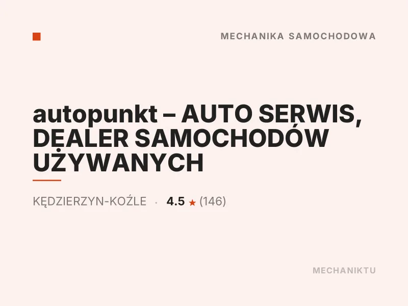 autopunkt AUTO SERWIS DEALER SAMOCHODÓW UŻYWANYCH Diagnostyka przed zakupem Kędzierzyn-Koźle