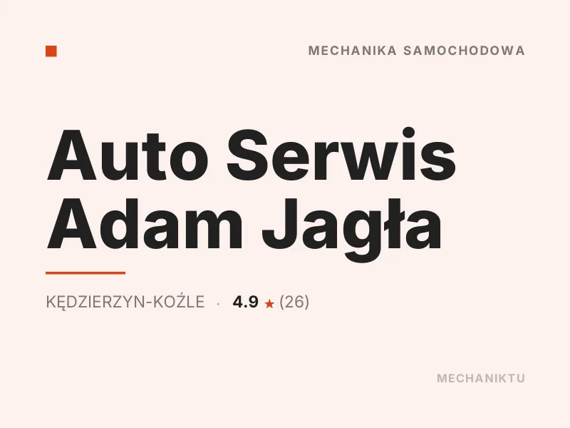 Auto Serwis Adam Jagła Diagnostyka komputerowa OBD Kędzierzyn-Koźle