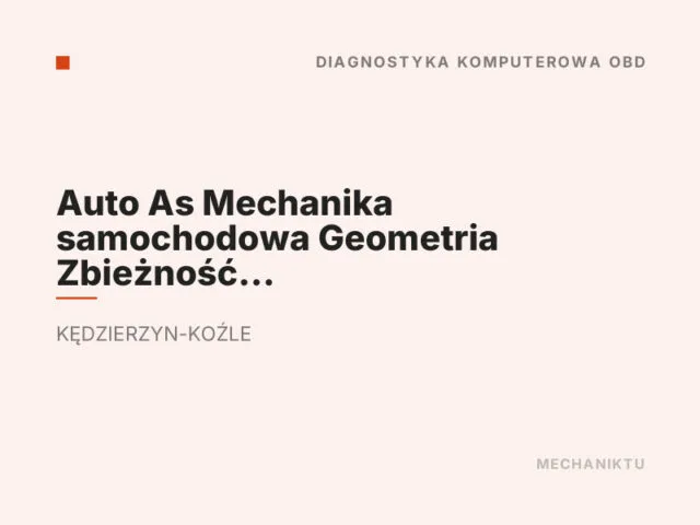 Auto As Mechanika samochodowa Geometria Zbieżność kół