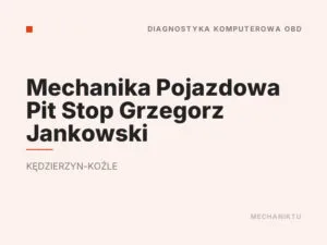 Mechanika Pojazdowa Pit Stop Grzegorz Jankowski