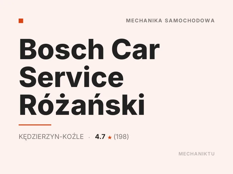 Bosch Car Service Różański Diagnostyka komputerowa OBD Kędzierzyn-Koźle