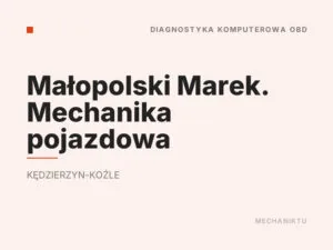 Małopolski Marek. Mechanika pojazdowa
