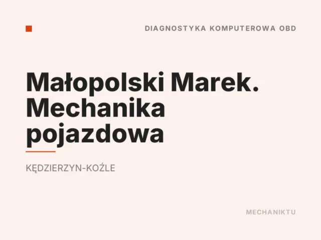 Małopolski Marek. Mechanika pojazdowa