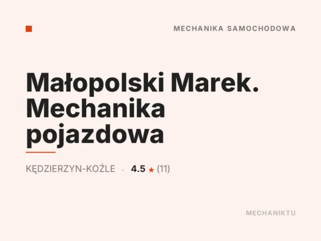 Małopolski Marek. Mechanika pojazdowa