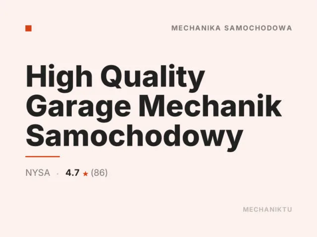 High Quality Garage Mechanik Samochodowy