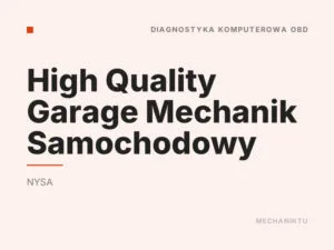 High Quality Garage Mechanik Samochodowy