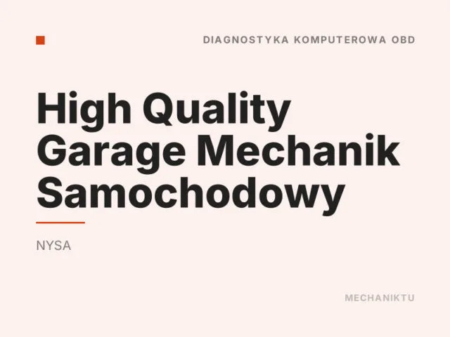 High Quality Garage Mechanik Samochodowy