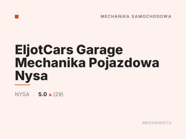 EljotCars Garage Mechanika Pojazdowa Nysa