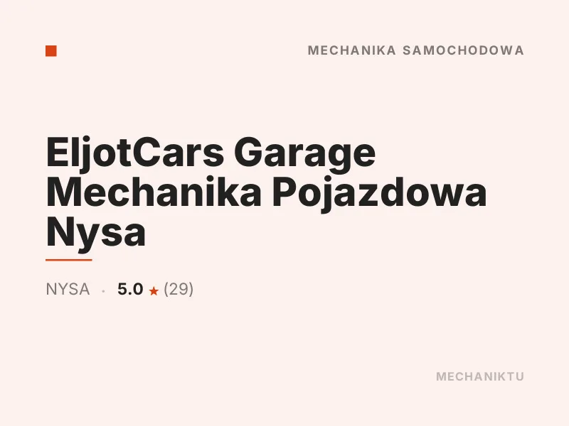 EljotCars Garage Mechanika Pojazdowa Diagnostyka komputerowa OBD Nysa
