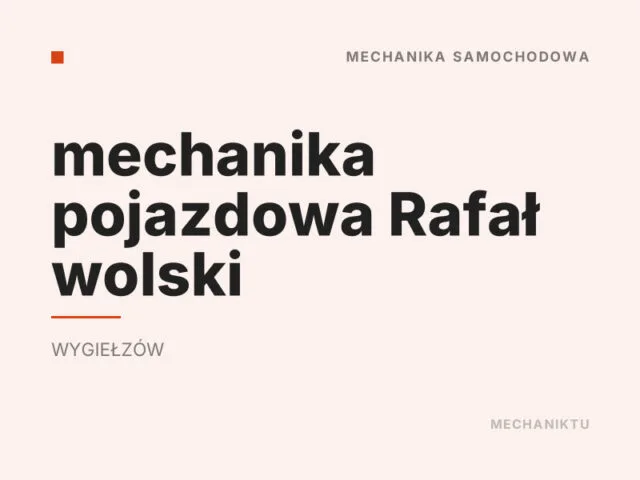 mechanika pojazdowa Rafał wolski