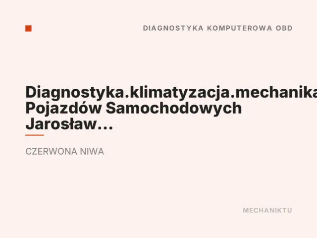 Diagnostyka.klimatyzacja.mechanika Pojazdów Samochodowych Jarosław Badowski
