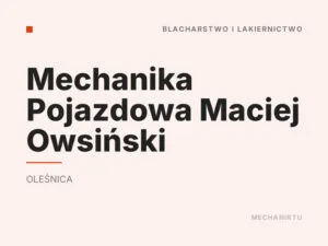 Mechanika Pojazdowa Maciej Owsiński