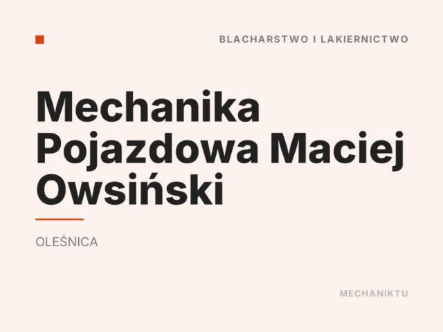 Mechanika Pojazdowa Maciej Owsiński