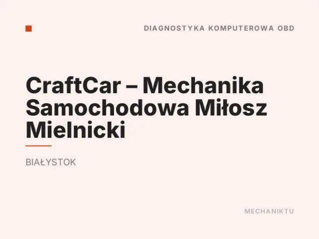 CraftCar – Mechanika Samochodowa Miłosz Mielnicki