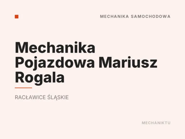 Mechanika Pojazdowa Mariusz Rogala
