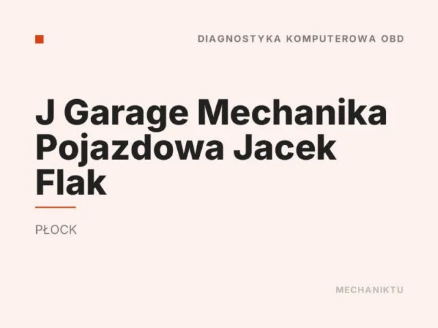 J Garage Mechanika Pojazdowa Jacek Flak