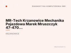 MR-Tech Krzanowice Mechanika Pojazdowa Marek Mruszczyk 47-470 Krzanowice ul. Opawska 6