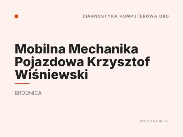 Mobilna Mechanika Pojazdowa Krzysztof Wiśniewski