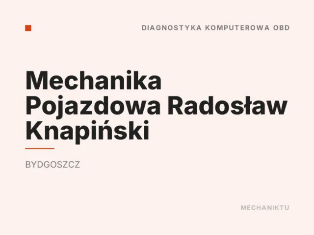 Mechanika Pojazdowa Radosław Knapiński