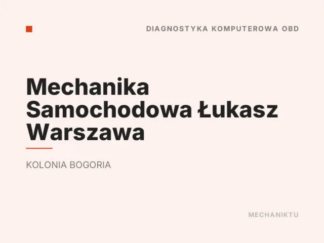 Mechanika Samochodowa Łukasz Warszawa