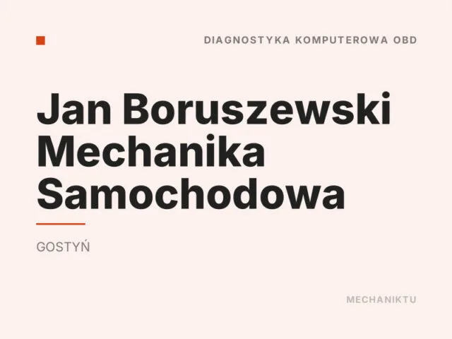 Jan Boruszewski Mechanika Samochodowa