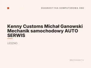 Kenny Customs Michał Ganowski Mechanik samochodowy AUTO SERWIS