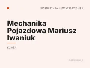 Mechanika Pojazdowa Mariusz Iwaniuk