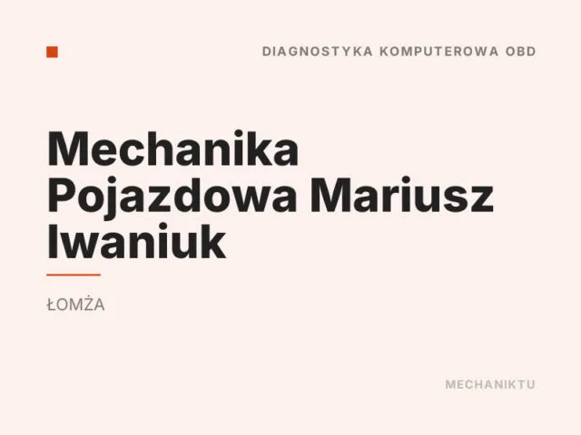 Mechanika Pojazdowa Mariusz Iwaniuk
