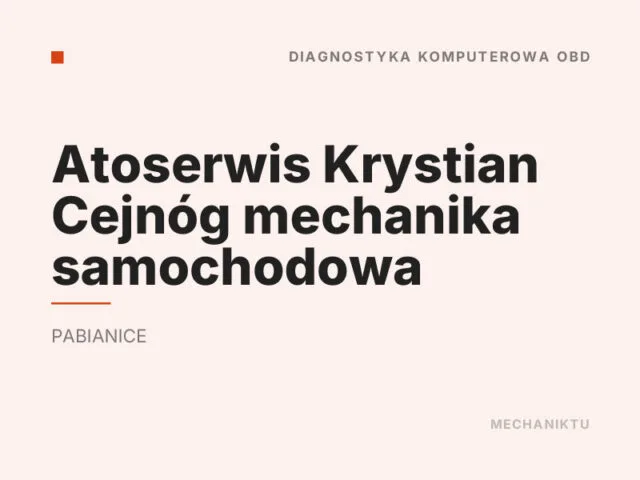 Atoserwis Krystian Cejnóg mechanika samochodowa