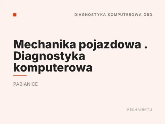 Mechanika pojazdowa . Diagnostyka komputerowa