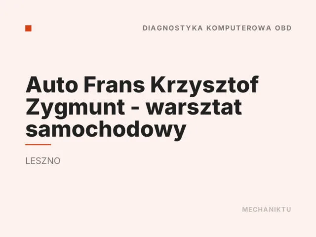 Auto Frans Krzysztof Zygmunt – warsztat samochodowy